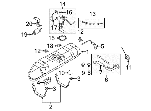 2010 Ford E-150 Fuel System Components Fuel Tank Diagram for 9C2Z-9002-A