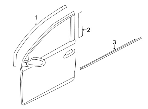 2018 Kia Rio Exterior Trim - Front Door WEATHERSTRIP Assembly-Front Door Belt Diagram for 82210H8000