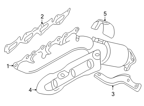 2009 Kia Borrego Exhaust Manifold Exhaust Manifold Catalytic Assembly, Left Diagram for 285103F110