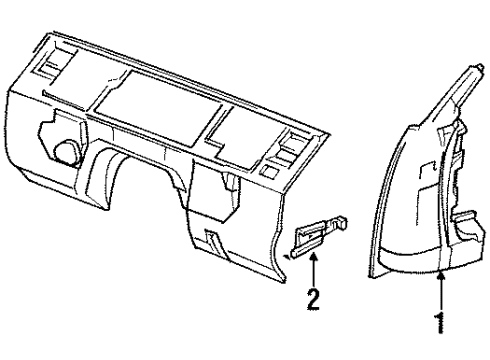 1995 BMW 840Ci Hinge Pillar Bracket Covering Wheel Housing Front. Right Diagram for 41118123254