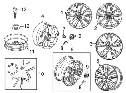 2021 Honda Accord Wheels Nut, Wheel (Black) Diagram for 90304-SA7-811