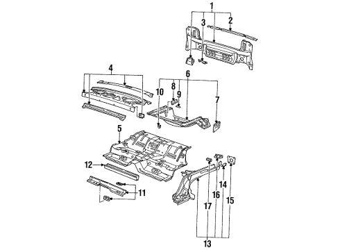 1991 Saturn SC Rear Body Panel, Quarter Inner Lower Rear Diagram for 21080694