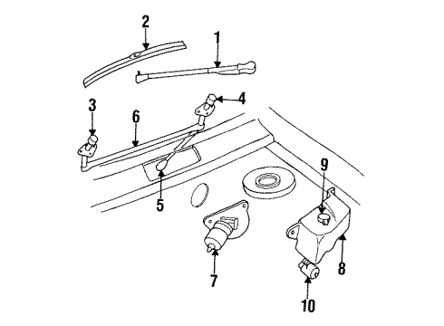 1994 Chrysler Town & Country Wiper & Washer Components Pump-- Front Washer Reservoir Pin Diagram for 4673110