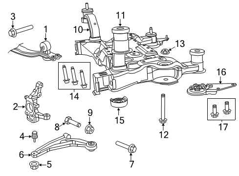 2011 Chrysler 200 Front Suspension Components, Lower Control Arm, Stabilizer Bar CROSSMEMBER-Front Frame Diagram for 5272647AF