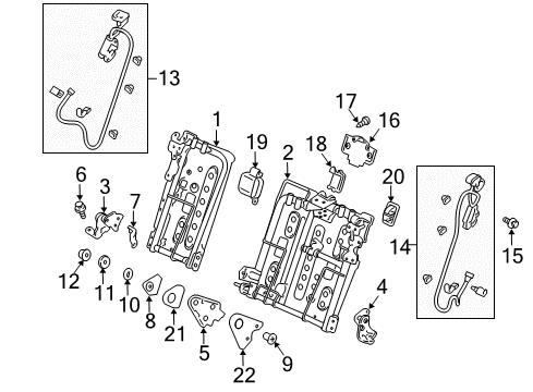 2013 Honda Crosstour Rear Seat Components Bolt-Washer (8X30) Diagram for 90110-TP6-A00