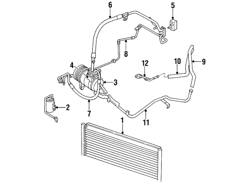 1997 Dodge Caravan A/C Condenser, Compressor & Lines Hose-Heater Diagram for 4677452