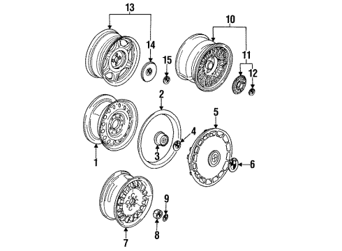 1987 BMW 325 Wheels Hub Cap Wheel Diagram for 36131127230