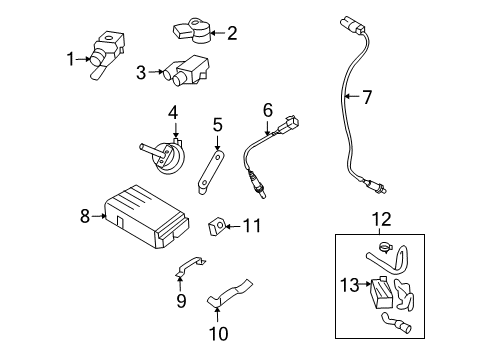 2008 Hyundai Veracruz Emission Components Air Filter Assembly Diagram for 31453-3J500