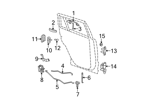 2007 Dodge Caliber Rear Door - Lock & Hardware Handle-Exterior Door Diagram for 1DE591W1AD