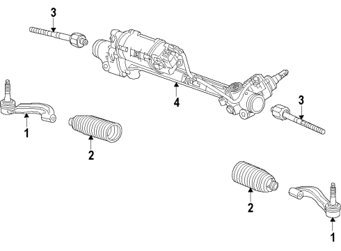 2019 Chevrolet Corvette Steering Column & Wheel, Steering Gear & Linkage Steering Gear Diagram for 84560503