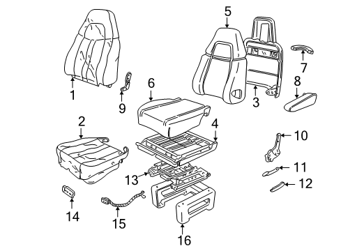 1999 GMC Savana 1500 Front Seat Components SWITCH, Seat Adjuster/Recliner Diagram for 15988241