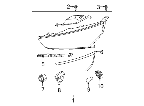 2020 Hyundai Ioniq Headlamps BRKT-Head Lamp, RH Diagram for 92158-G2000