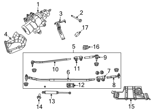 2010 Dodge Ram 2500 Steering Column & Wheel, Steering Gear & Linkage, Shroud, Switches & Levers Bracket-Drag Link Diagram for 68068152AA