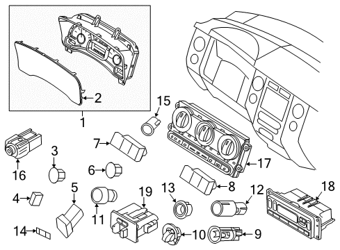 2013 Ford Expedition A/C & Heater Control Units Instrument Cluster Diagram for DL1Z-10849-EA