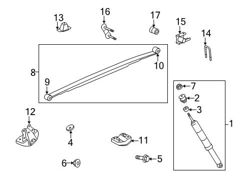 2007 Toyota Tundra Rear Suspension Leaf Spring Assembly Diagram for 48210-0C280