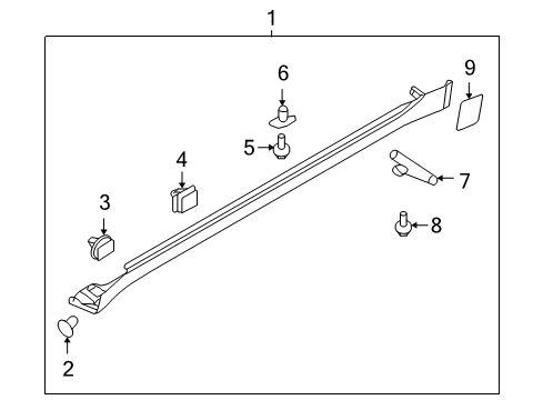 2009 Hyundai Genesis Exterior Trim - Pillars, Rocker & Floor Moulding Assembly-Side Sill, LH Diagram for 87751-3M000