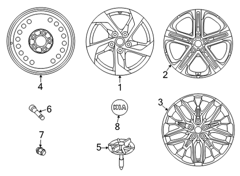 2021 Kia K5 Wheels, Center Cap Wheel Assembly-Aluminium Diagram for 52910L3110