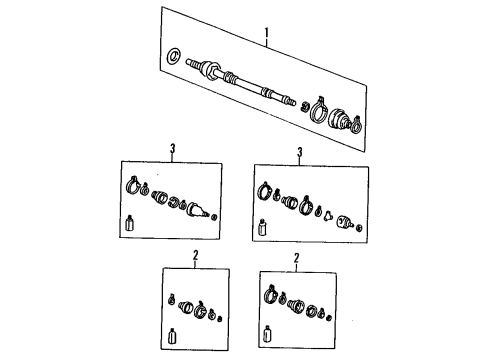 1994 Hyundai Elantra Front Axle Shafts & Joints Boot Kit-Front Axle Wheel Side Diagram for 49509-28B00