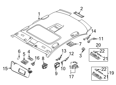 2007 BMW 525xi Sunroof Cover For Ultrasonic Burglar Alarm Diagram for 51446965654