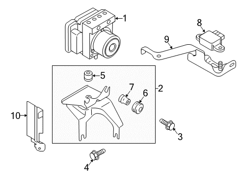 2016 Nissan Juke Anti-Lock Brakes Bracket-Actuator Diagram for 47840-1KC4B