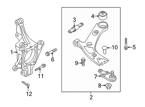 2021 Kia Sorento Front Suspension, Lower Control Arm, Stabilizer Bar, Suspension Components Bolt-FLANGE Diagram for 11633-14396-K