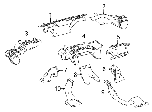 2018 Toyota RAV4 Ducts Defroster Duct Diagram for 55085-0R010