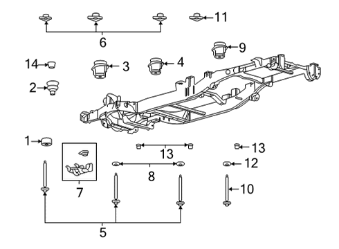 2022 Ford F-150 Frame & Components Damper Nut Diagram for -W720556-S440