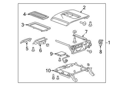 2020 Chevrolet Tahoe Center Console Armrest Tray Diagram for 23208761