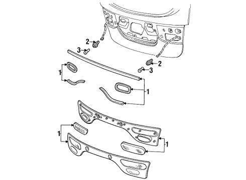 1999 Mercury Sable Bulbs Reflector Panel Diagram for F6DZ-13A565-EA