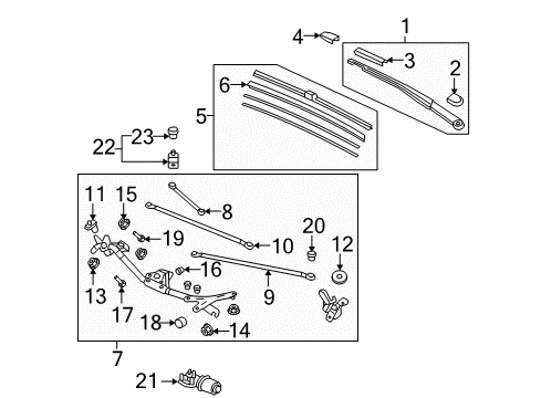 2007 Honda Civic Wiper & Washer Components Cover, Arm Diagram for 76602-SNA-A01