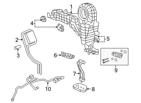2009 Dodge Durango A/C Evaporator & Heater Components Tube-Auxiliary A/C Extension Diagram for 68046010AA