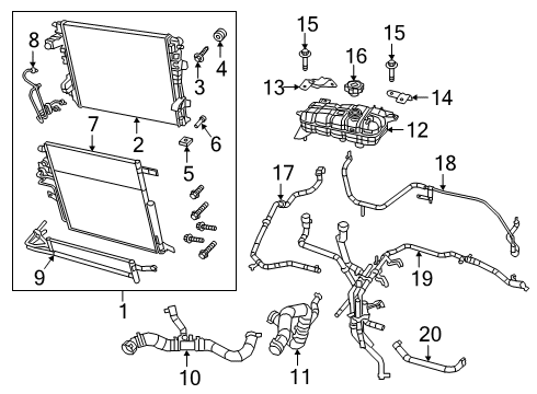 2020 Ram 1500 Radiator & Components Hose-Radiator Outlet Diagram for 68280626AD