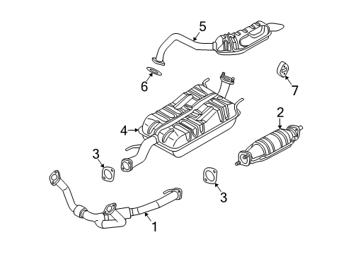 2006 Kia Sorento Exhaust Components Front Muffler Assembly Diagram for 286103E010