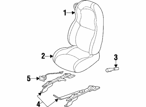 1998 Dodge Viper Seats & Track Components Front Seat Cushion Diagram for SN591X9AA