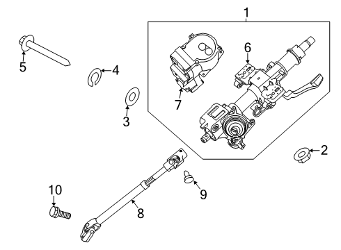 2021 Hyundai Palisade Steering Column & Wheel, Steering Gear & Linkage Joint Assembly-STRG Diagram for 56400-S8050