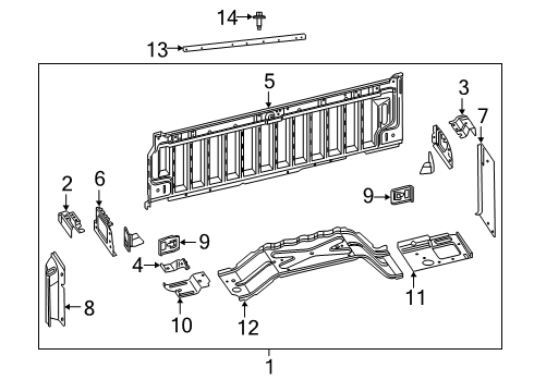 2021 Ram 1500 Front & Side Panels Panel-WHEELHOUSE Inner Diagram for 68357586AA