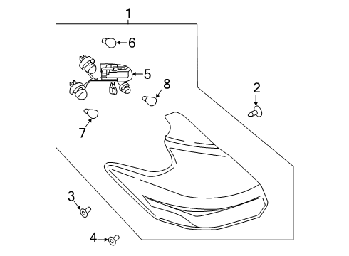 2021 Nissan Kicks Bulbs Harness-Sub, Rear Combination Lamp Diagram for 26551-5R00A