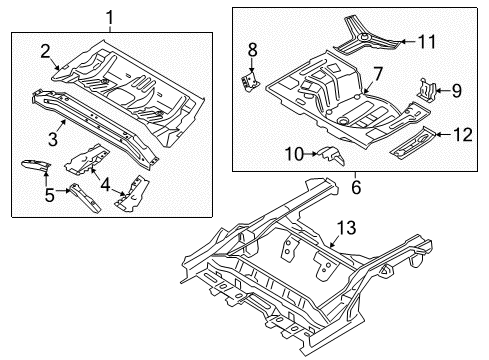 2016 Hyundai Elantra GT Rear Body - Floor & Rails Panel Assembly-Rear Floor Front Complete Diagram for 65510-A5010