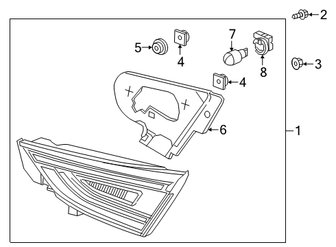 2021 Honda Insight Bulbs LIGHT ASSY., L LID Diagram for 34155-TXM-A01