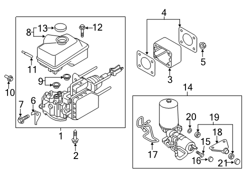 2020 Nissan Titan Hydraulic System Cylinder Assy-Brake Master Diagram for 46010-9FT6B
