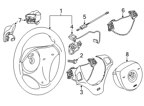 2013 BMW X1 Steering Column & Wheel, Steering Gear & Linkage Multifunct Steering Wheel Switch Diagram for 61319223073