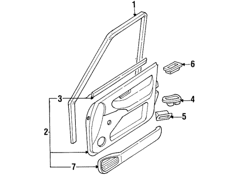 1991 Nissan Sentra Interior Trim - Front Door Finisher-Power Window Switch, Front LH Diagram for 80961-52Y00