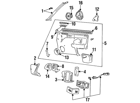 1992 Hyundai Elantra Pillar & Door Trim Grommet-Screw Diagram for 82313-28000