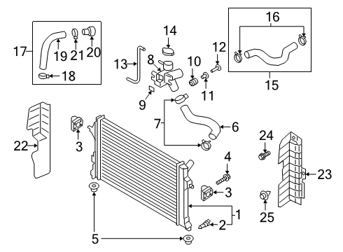 2020 Hyundai Veloster Radiator & Components Bush-Steel & Rubber Diagram for 25341-A5000