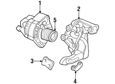 1995 Honda Prelude Alternator Pulley Diagram for 31141-PT2-N91