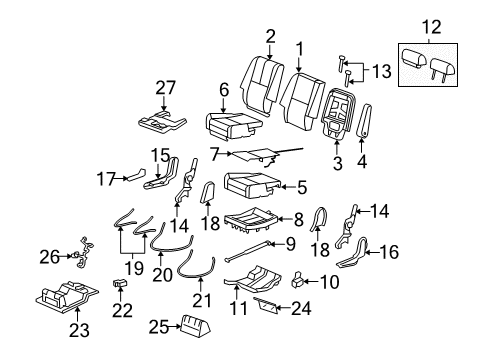 2007 Chevrolet Suburban 2500 Heated Seats Mount Bracket Diagram for 22741879