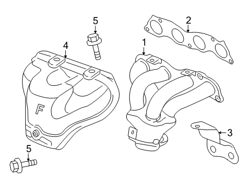 2008 Honda CR-V Exhaust Manifold Stay, Exhuast Manifold Diagram for 11942-RZA-000