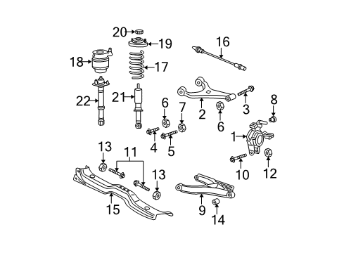 2005 Ford Expedition Rear Suspension Components, Lower Control Arm, Upper Control Arm, Ride Control, Stabilizer Bar Coil Spring Diagram for 2L1Z-5560-BA