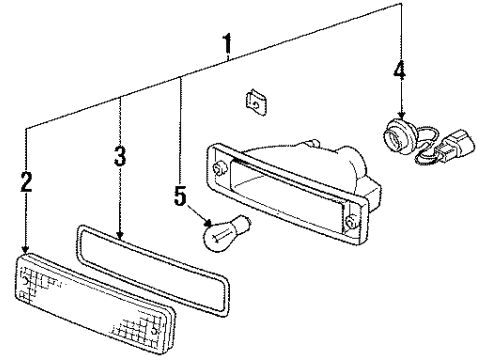 1990 Nissan Axxess Signal Lamps Lamp Assembly-Turn Signal Front LH Diagram for B6135-30R00