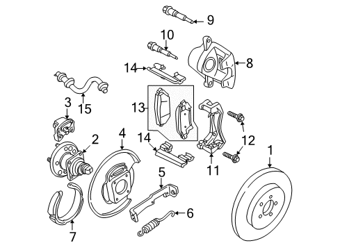 2000 Chevrolet Monte Carlo Rear Brakes Caliper Upper Bolt Diagram for 18023389